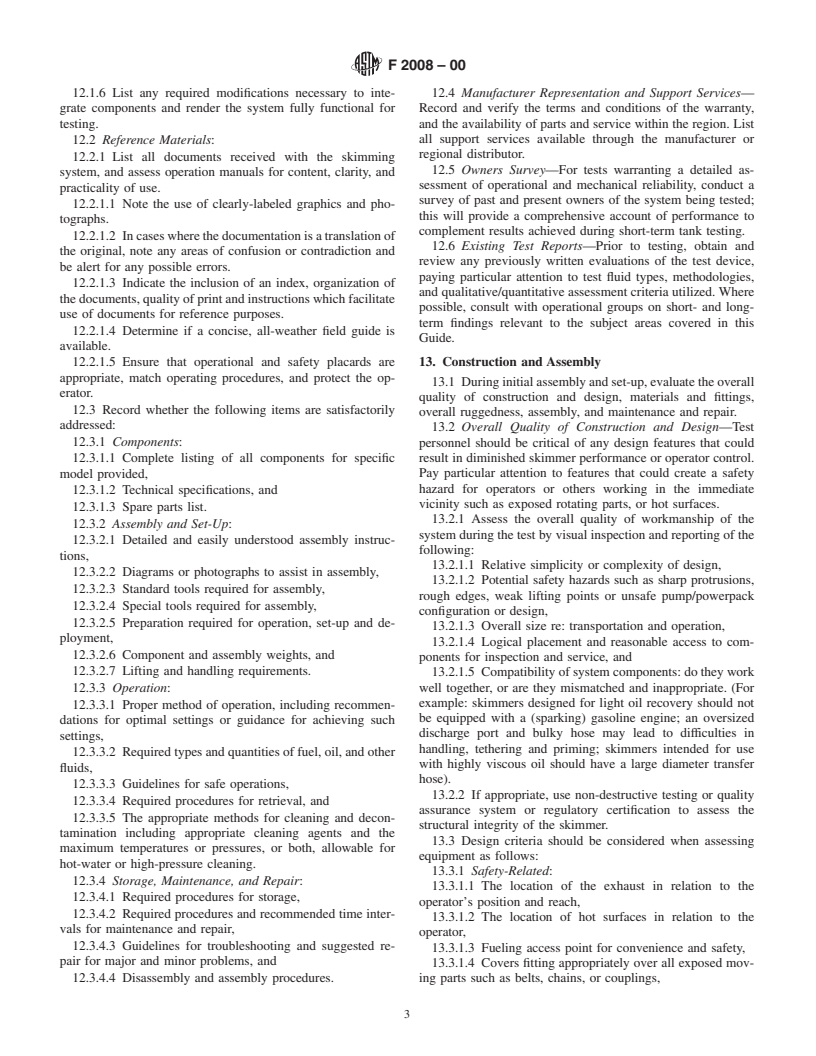 ASTM F2008-00 - Standard Guide for Qualitative Observations of Skimmer Performance