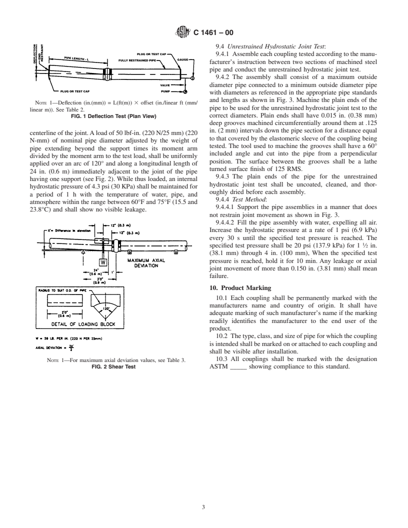 ASTM C1461-00 - Standard Specification for Mechanical Couplings Using Thermoplastic Elastomeric (TPE) Gaskets for Joining Drain, Waste, and Vent (DWV), Sewer, Sanitary, and Storm Plumbing Systems for Above and Below Ground Use