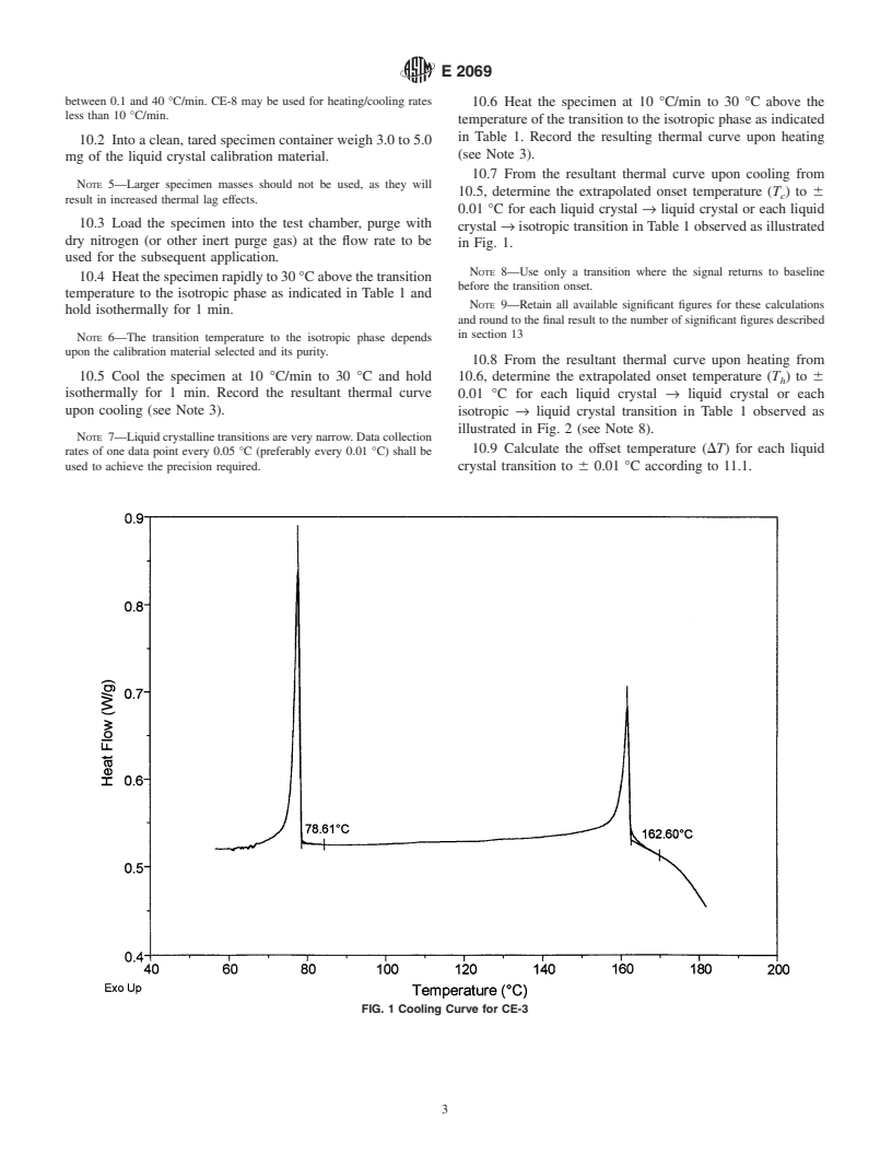 ASTM E2069-00 - Standard Test Method for Temperature Calibration on Cooling of Differential Scanning Calorimeters