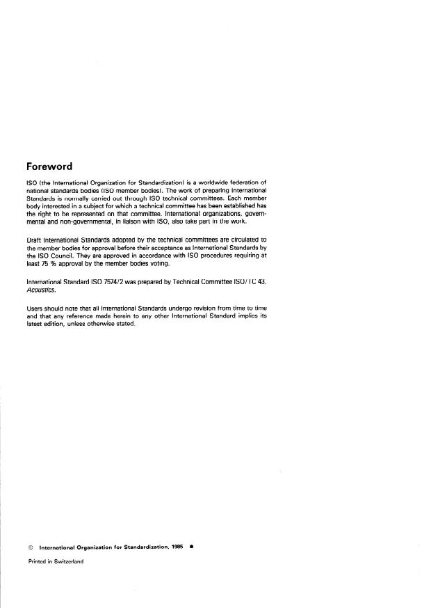 ISO 7574-2:1985 ISO 7574-2:1985 - Acoustics -- Statistical methods for determining and verifying stated noise emission values of machinery and equipment - Page 2 preview