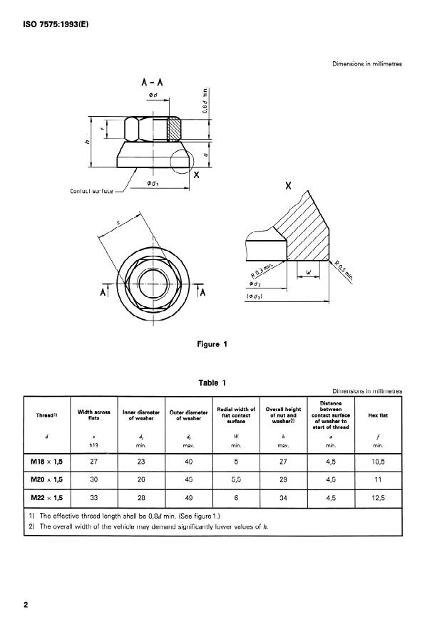 ISO 7575:1993 ISO 7575:1993 - Commercial road vehicles -- Flat attachment wheel fixing nuts - Page 4 preview