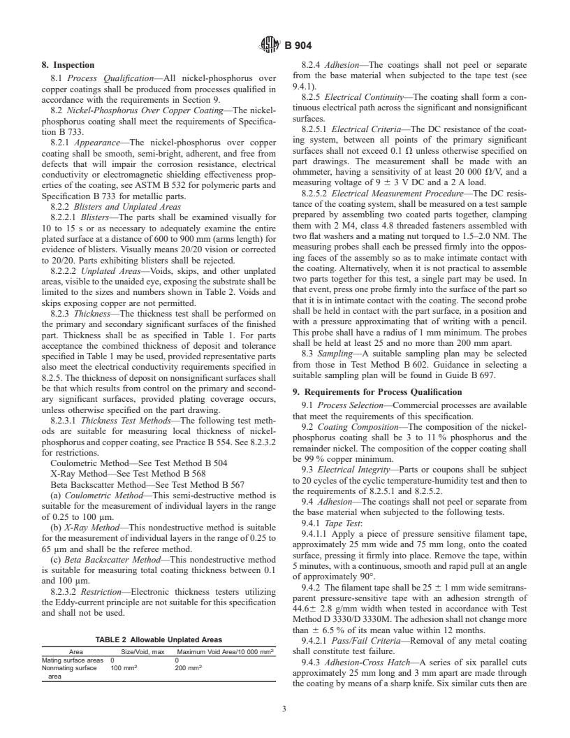 ASTM B904-00 - Standard Specification for Autocatalytic Nickel over Autocatalytic Copper for Electromagnetic Interference Shielding