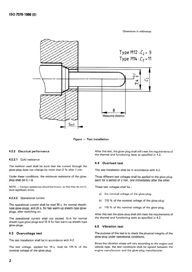 ISO 7578:1986 ISO 7578:1986 - Road vehicles -- Sheath-type glow-plugs -- General requirements and test methods - Page 4 preview