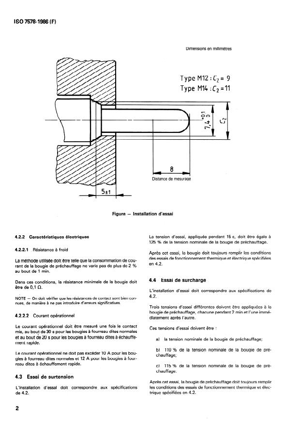 ISO 7578:1986 ISO 7578:1986 - Véhicules routiers -- Bougies de préchauffage du type a fourreau -- Caractéristiques générales et méthodes d'essai - Page 4 preview