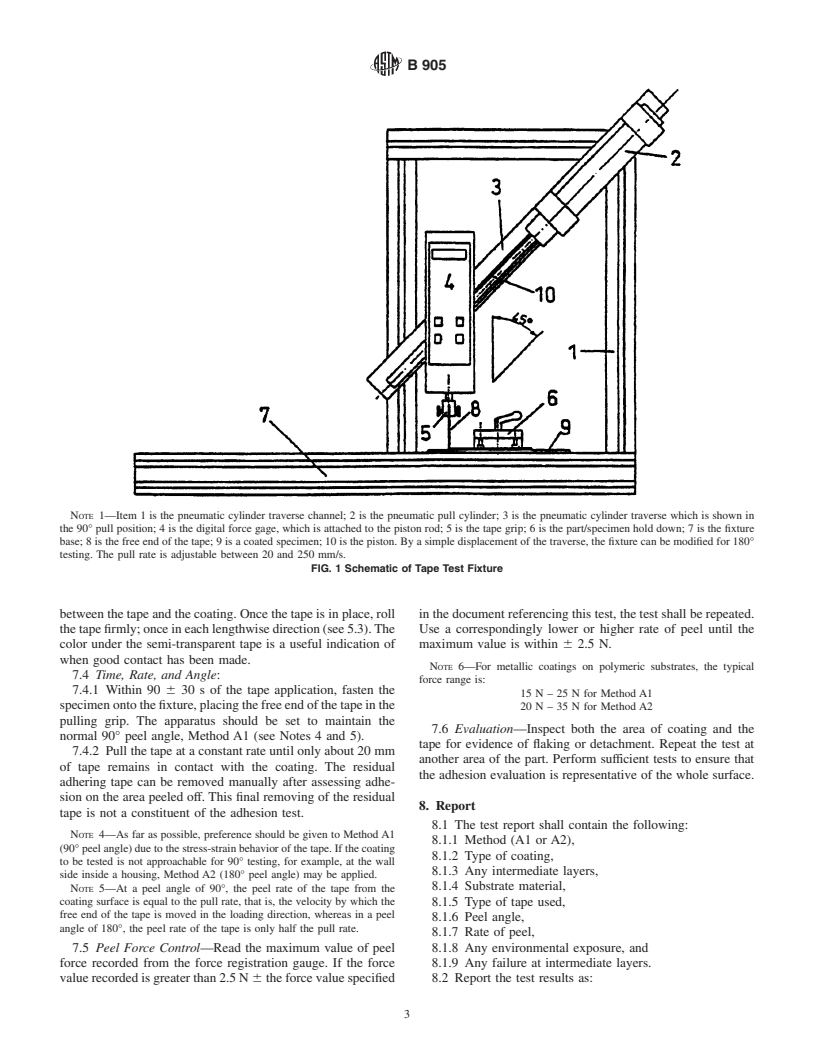 ASTM B905-00 - Standard Test Methods for Assessing the Adhesion of Metallic and Inorganic Coatings by the Mechanized Tape Test