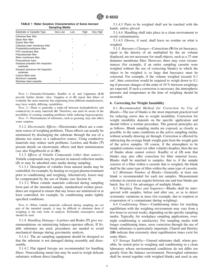 ASTM D6552-00 - Standard Practice for Controlling and Characterizing Errors in Weighing Collected Aerosols