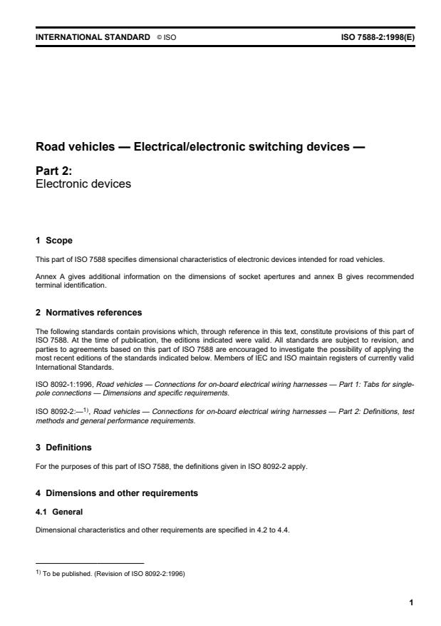 ISO 7588-2:1998 - Road vehicles -- Electrical/electronic switching devices