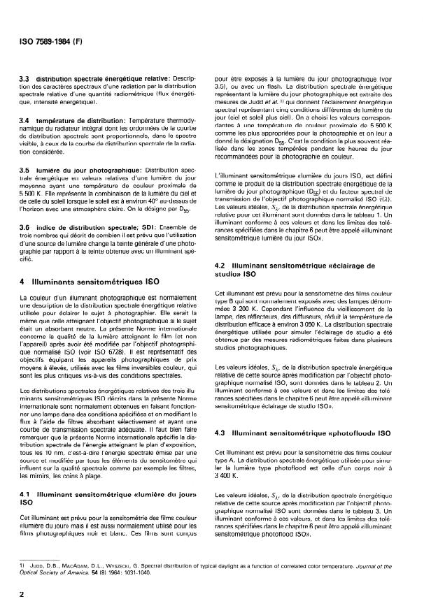 ISO 7589:1984 ISO 7589:1984 - Photographie -- Illuminants sensitométriques -- Spécifications pour la lumiere du jour et la lumiere artificielle - Page 4 preview