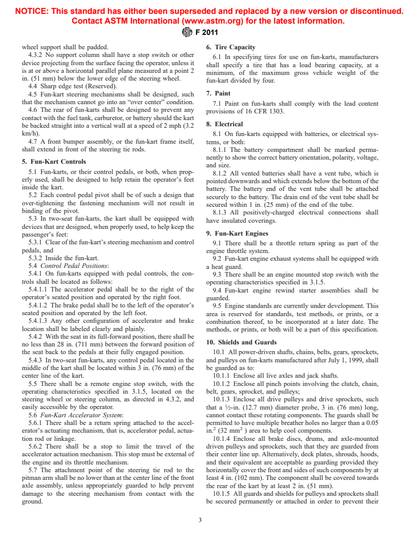 ASTM F2011-00 - Standard Specification for Safety and Performance of Fun-Karts