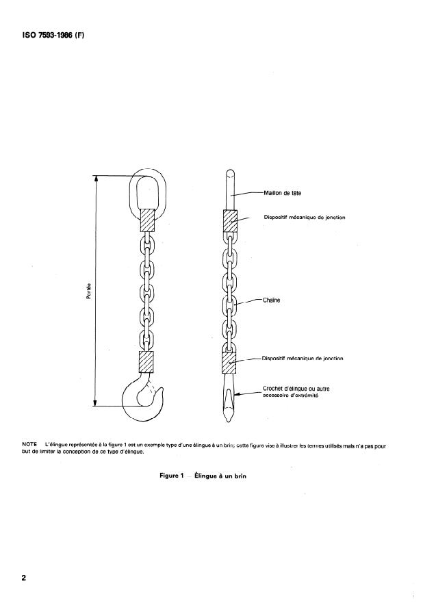 ISO 7593:1986 ISO 7593:1986 - Élingues a chaînes assemblées par d'autres méthodes que le soudage -- Classe T(8) - Page 4 preview