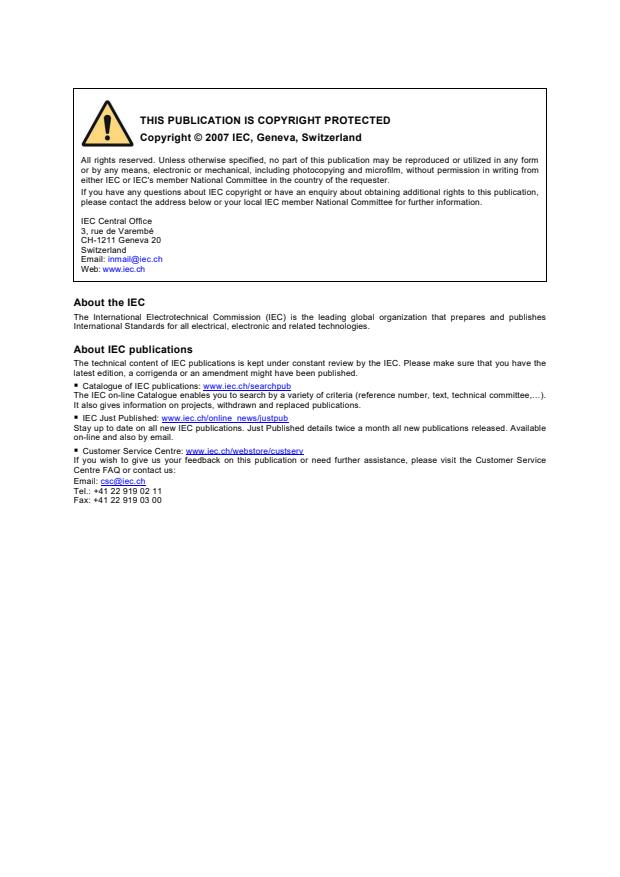 IEC 60189-2:2007 IEC 60189-2:2007 - Low-frequency cables and wires with PVC insulation and PVC sheath - Part 2: Cables in pairs, triples, quads and quintuples for inside installations - Page 2 preview