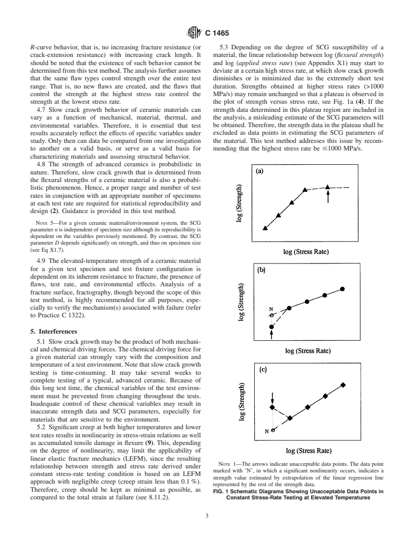 ASTM C1465-00 - Standard Test Method for Determination of Slow Crack Growth Parameters of Advanced Ceramics by Constant Stress-Rate Flexural Testing at Elevated Temperatures