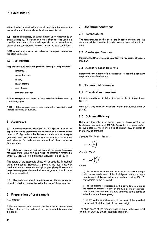 ISO 7609:1985 ISO 7609:1985 - Essential oils -- Analysis by gas chromatography on capillary columns -- General method - Page 4 preview