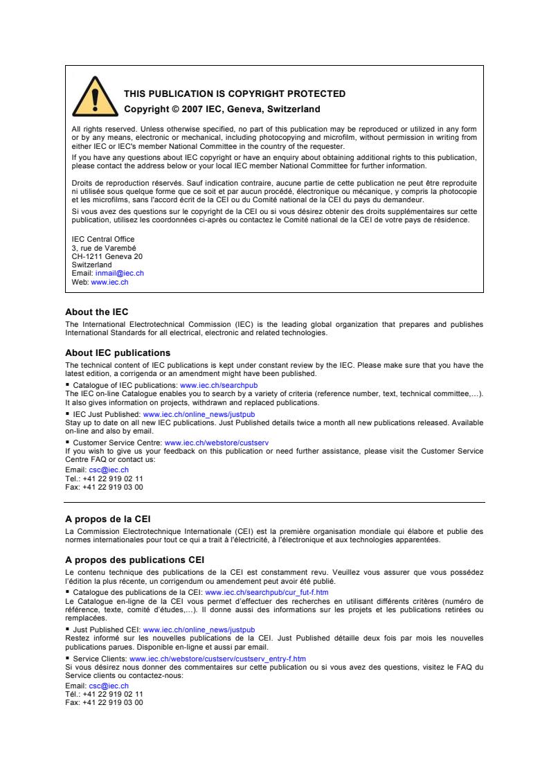 IEC 61138:2007 IEC 61138:2007 - Cables for portable earthing and short-circuiting equipment
Released:7/16/2007 - Page 2 preview
