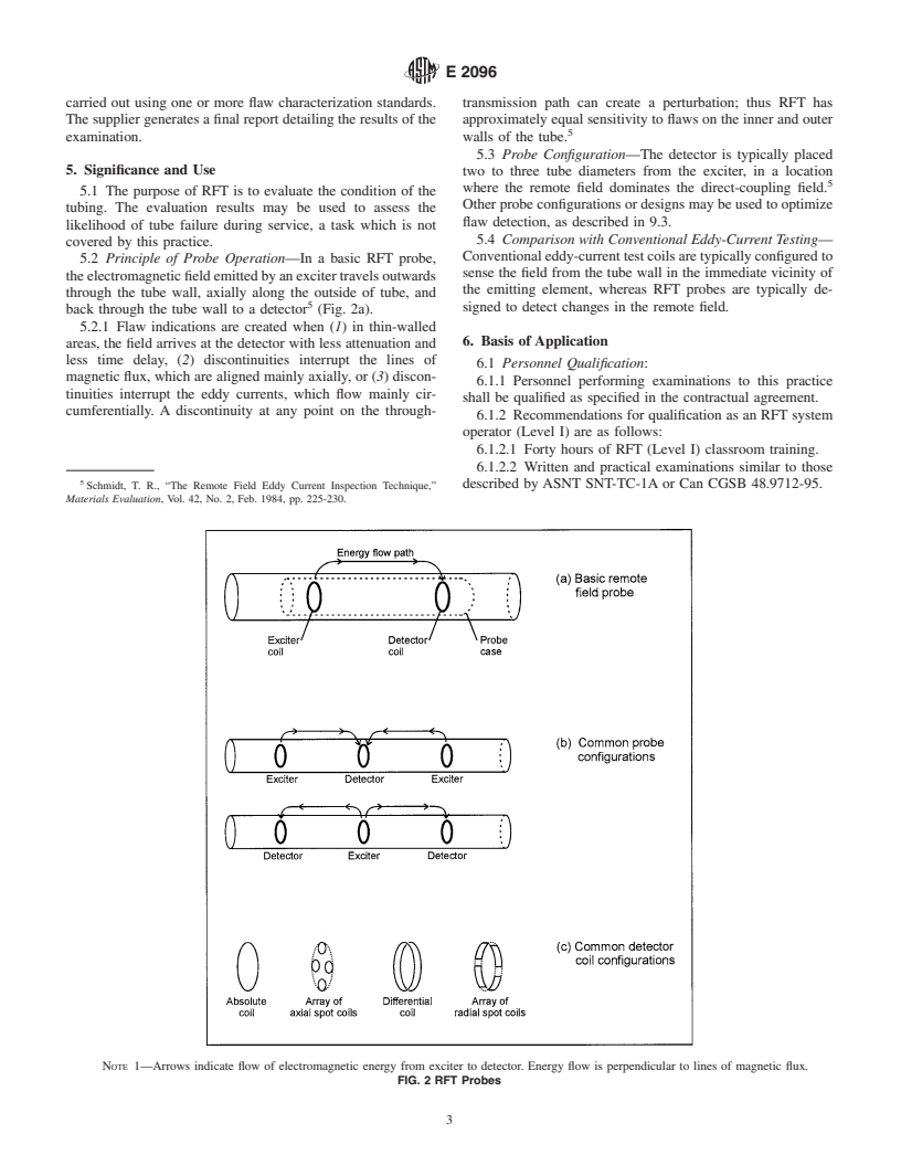 ASTM E2096-00 - Standard Practice for In Situ Examination of Ferromagnetic Heat-Exchanger Tubes Using Remote Field Testing