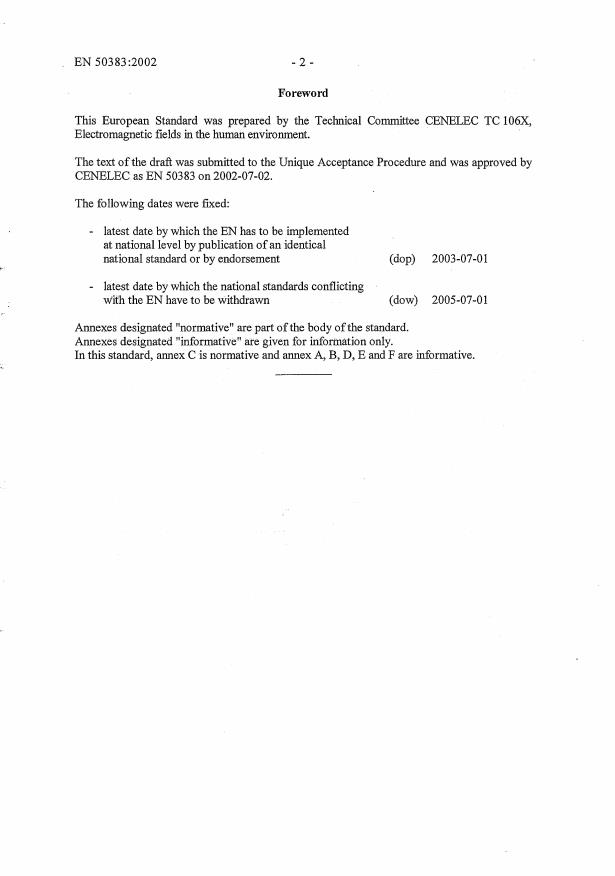 EN 50383:2002 EN 50383:2003 - Page 4 preview