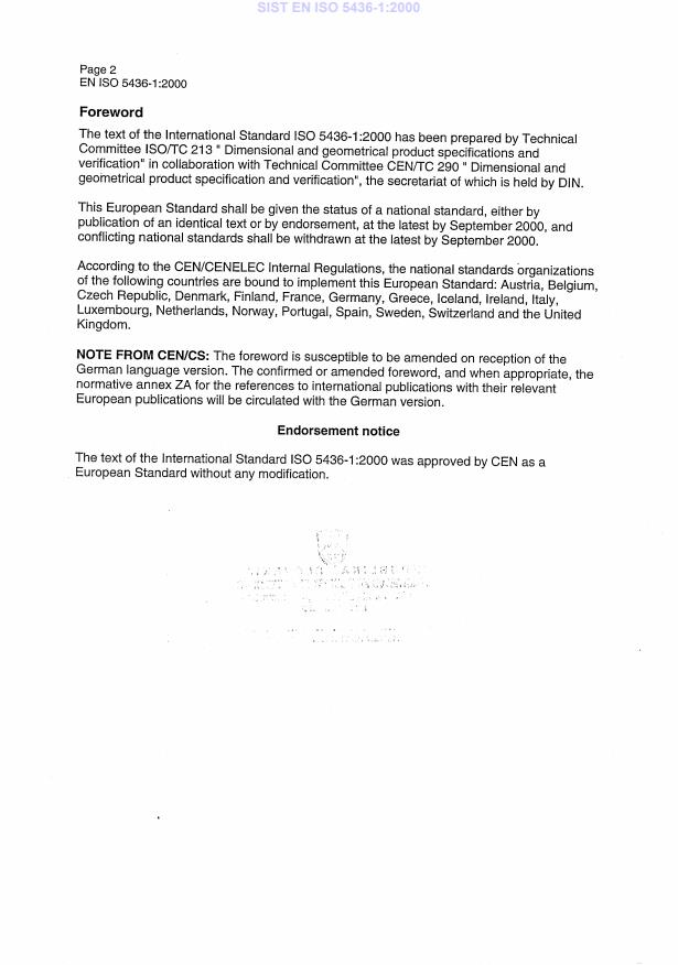 SIST EN ISO 5436-1:2000 SIST EN ISO 5436-1:2000 - Page 4 preview