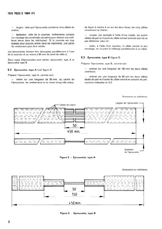 ISO 7622-2:1984 ISO 7622-2:1984 - Courroies transporteuses a câbles d'acier -- Essai de traction dans le sens longitudinal - Page 4 preview