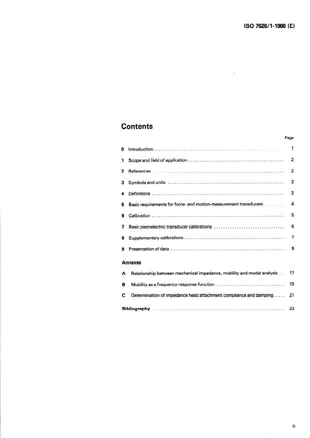 ISO 7626-1:1986 - Vibration and shock -- Experimental determination of mechanical mobility
