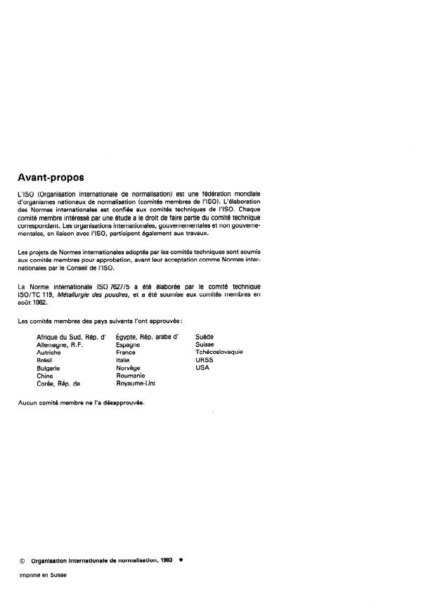 ISO 7627-5:1983 ISO 7627-5:1983 - Métaux-durs -- Analyse chimique par spectrométrie d'absorption atomique dans la flamme - Page 2 preview