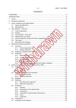 IEC 62321:2008 - Electrotechnical products - Determination of levels of six regulated substances (lead, mercury, cadmium, hexavalent chromium, polybrominated biphenyls, polybrominated diphenyl ethers)
Released:12/11/2008 - Page 4 preview