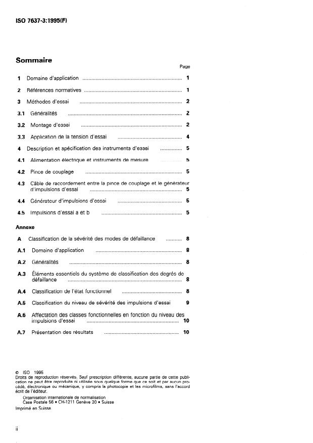 ISO 7637-3:1995 ISO 7637-3:1995 - Véhicules routiers -- Perturbations électriques par conduction et par couplage - Page 2 preview