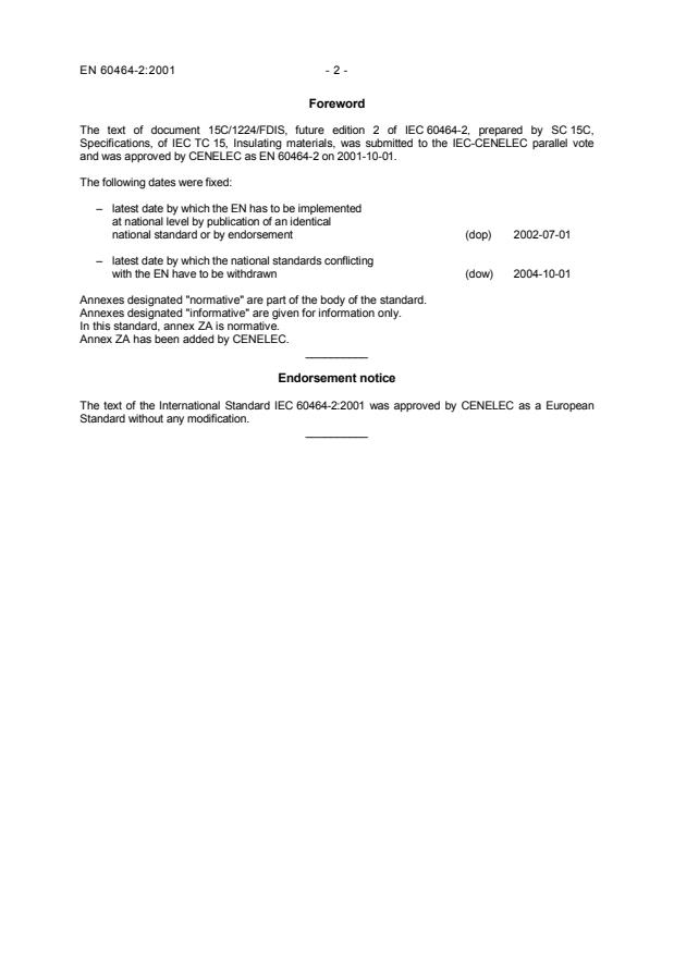EN 60464-2:2001 EN 60464-2:2002 - Page 4 preview