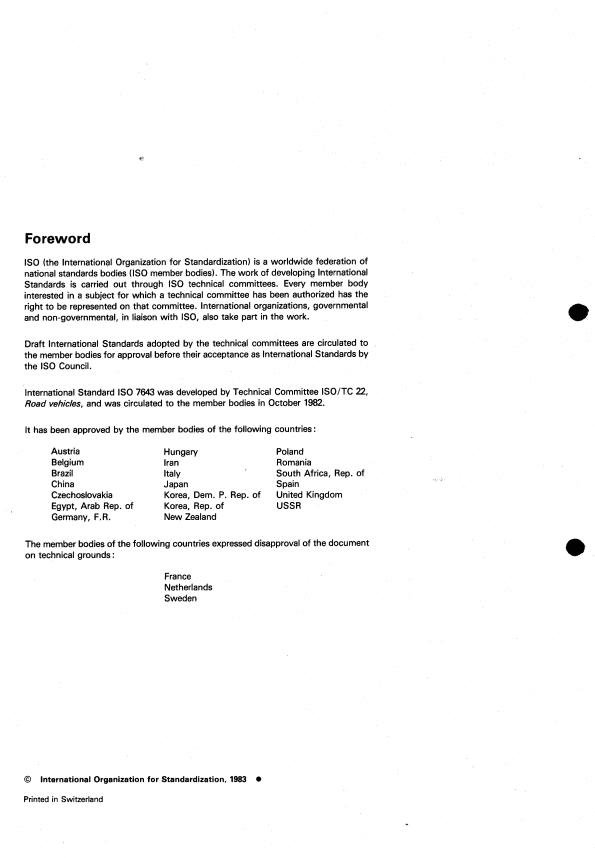ISO 7643:1983 ISO 7643:1983 - Road vehicles -- Caravans and light trailers -- Bench test methods for brake controls for inertia braked trailers of categories 01 and 02 - Page 2 preview