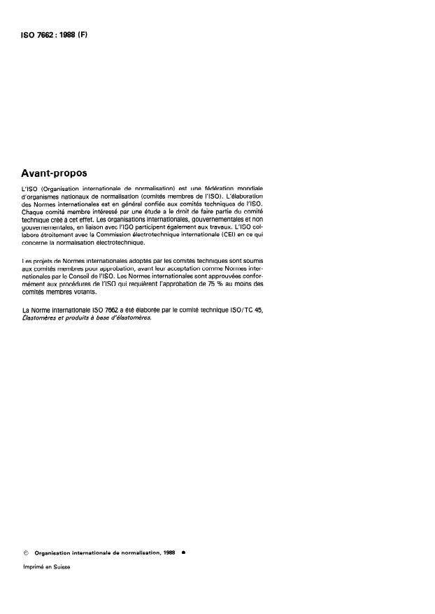 ISO 7662:1988 ISO 7662:1988 - Tuyaux en caoutchouc et en plastique -- Détermination de l'abrasion du tube du tuyau - Page 2 preview