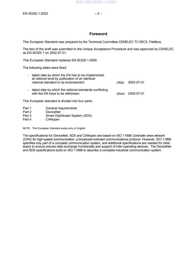 EN 50325-1:2002 EN 50325-1:2003 - Page 4 preview