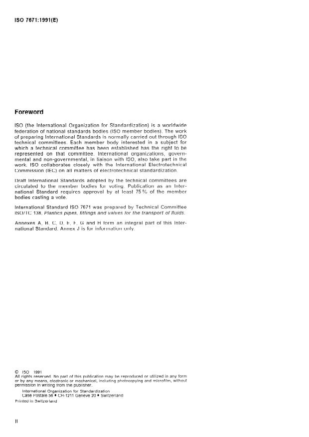 ISO 7671:1991 ISO 7671:1991 - Polypropylene (PP) pipes and fittings (jointed by means of elastomeric sealing rings) for soil and waste discharge (low and high temperature) systems inside buildings -- Specifications - Page 2 preview