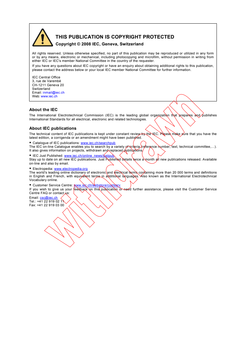 IEC 60601-2-16:2008 IEC 60601-2-16:2008 - Medical electrical equipment - Part 2-16: Particular requirements for basic safety and essential performance of haemodialysis, haemodiafiltration and haemofiltration equipment
Released:4/25/2008
Isbn:2831897203 - Page 2 preview
