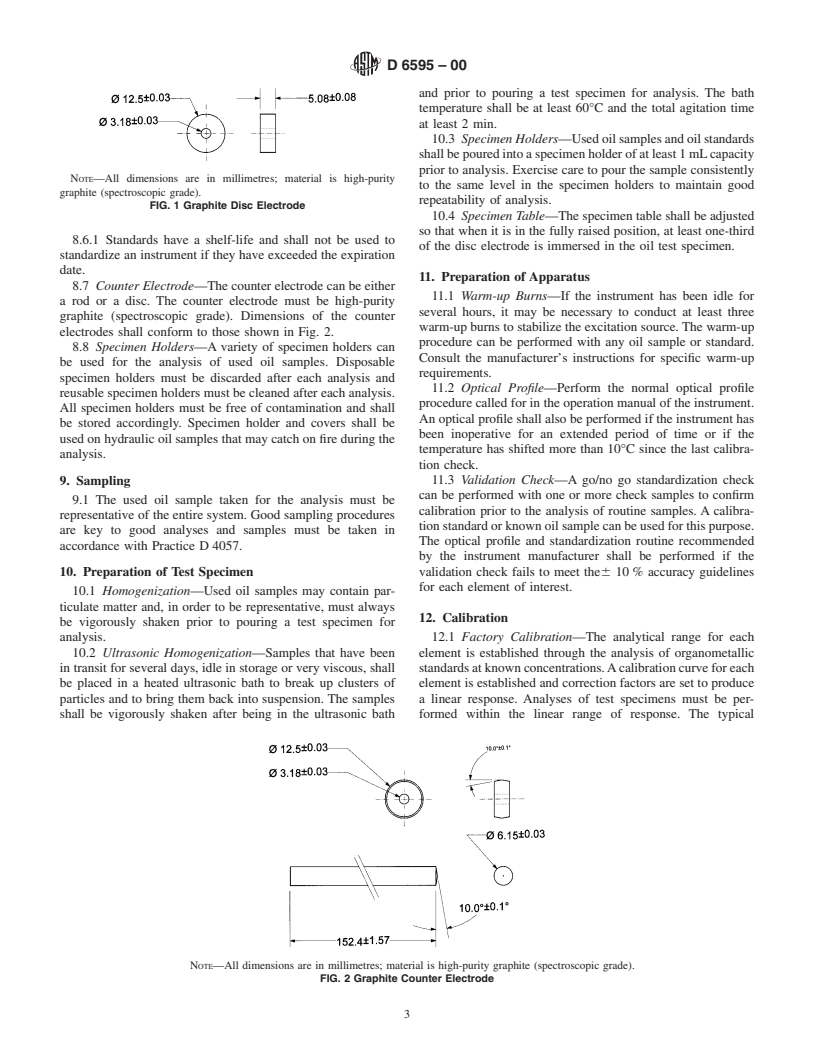 ASTM D6595-00 - Standard Test Method for Determination of Wear Metals and Contaminants in Used Lubricating Oils or Used Hydraulic Fluids by Rotating Disc Electrode Atomic Emission Spectrometry