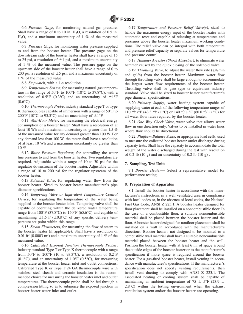 ASTM F2022-00 - Standard Test Method for Performance of Booster Heaters