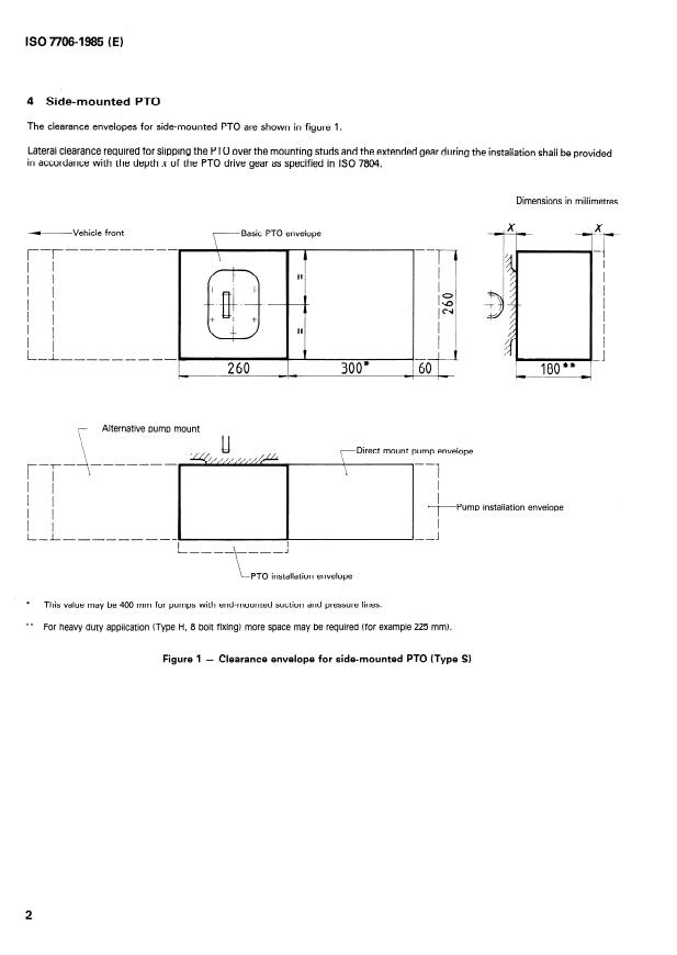 ISO 7706:1985 ISO 7706:1985 - Road vehicles -- Commercial vehicles -- Clearance envelope for power take-offs (PTO) - Page 4 preview