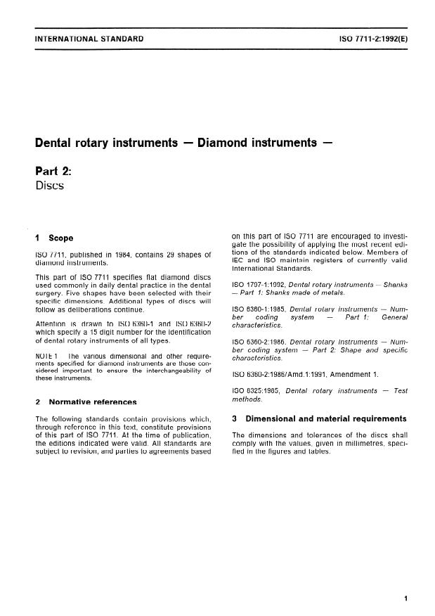 ISO 7711-2:1992 - Dental rotary instruments -- Diamond instruments