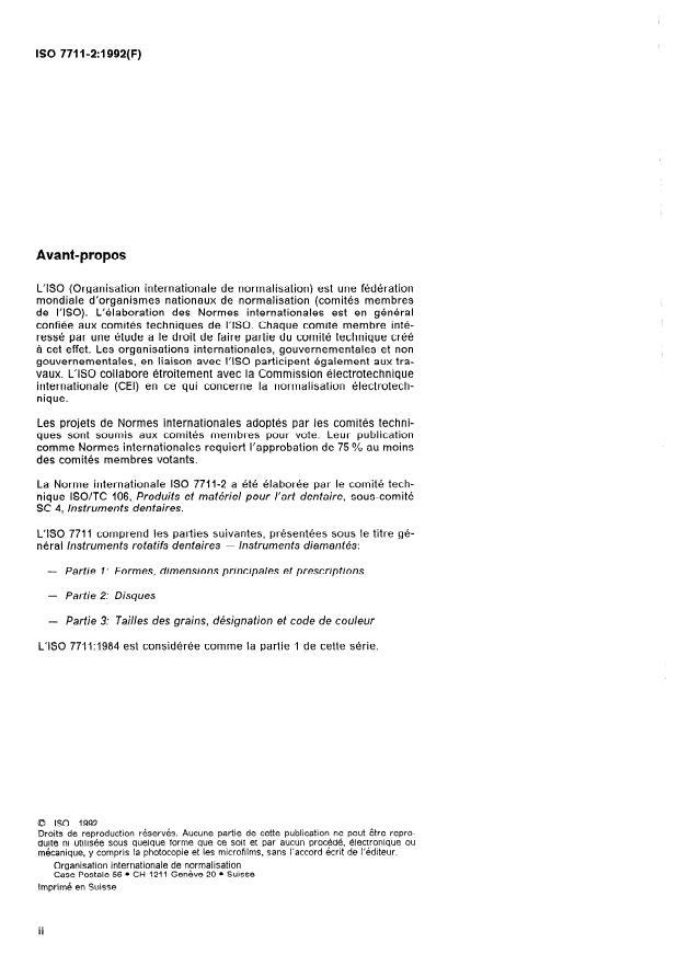 ISO 7711-2:1992 ISO 7711-2:1992 - Instruments rotatifs dentaires -- Instruments diamantés - Page 2 preview