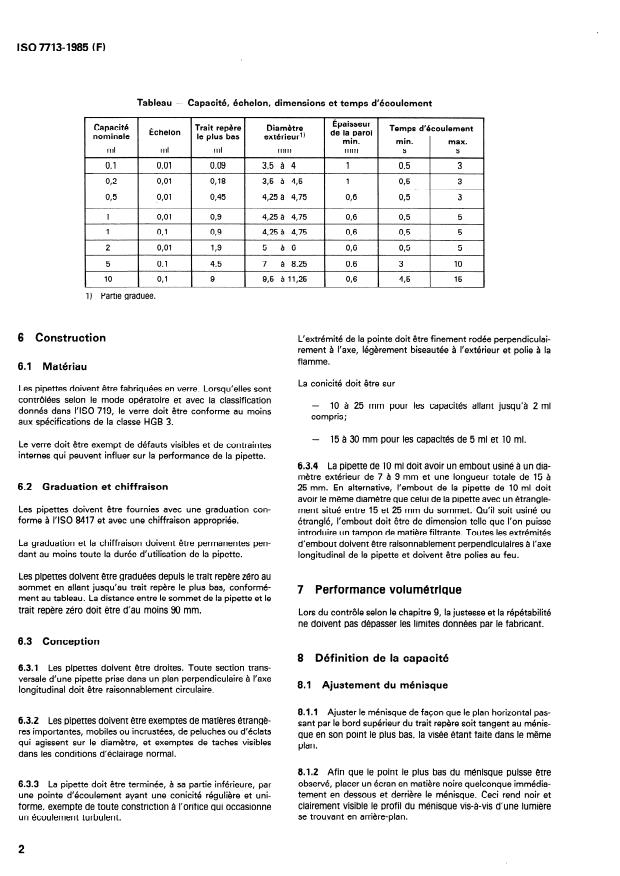 ISO 7713:1985 ISO 7713:1985 - Verrerie de laboratoire -- Pipettes sérologiques a usage unique - Page 4 preview