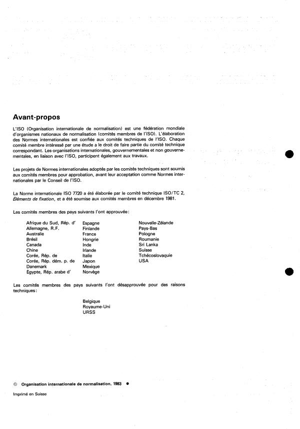 ISO 7720:1983 ISO 7720:1983 - Écrous hexagonaux a freinage interne, a couple préalable (tout métal), style 2 -- Classe de qualité 9 - Page 2 preview