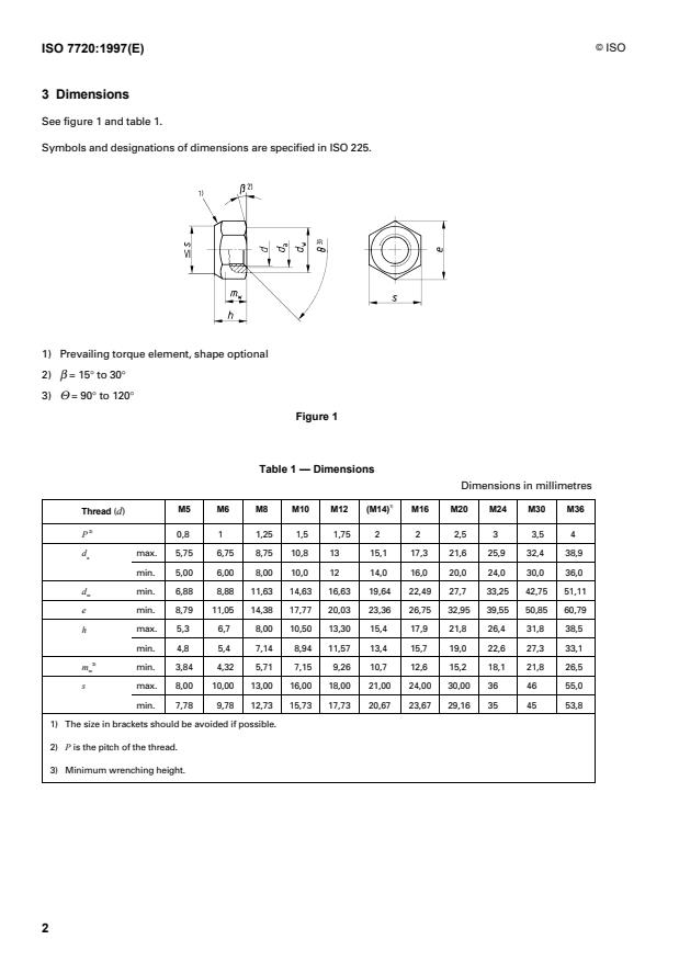 ISO 7720:1997 ISO 7720:1997 - Prevailing torque type all-metal hexagon nuts, style 2 -- Property class 9 - Page 4 preview