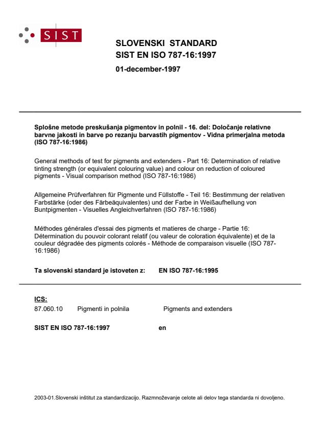 EN ISO 787-16:1995 EN ISO 787-16:1997 - Page 1 preview