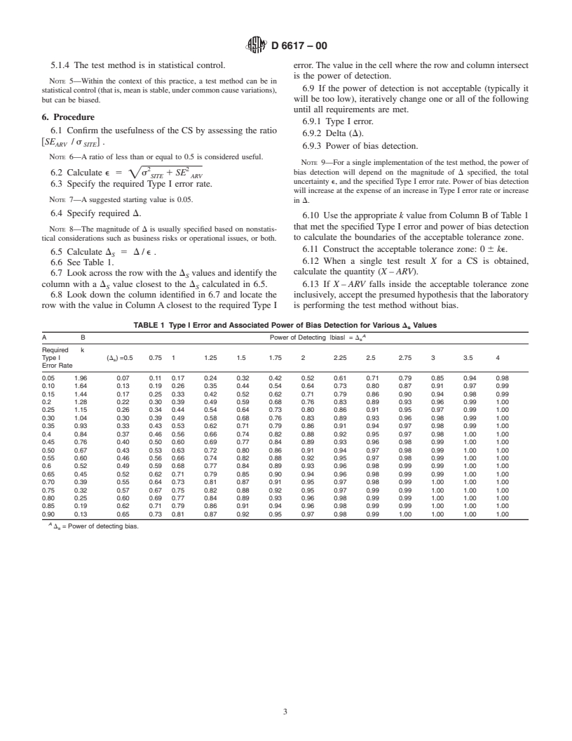 ASTM D6617-00 - Standard Practice for Laboratory Bias Detection Using Single Test Result from Standard Material