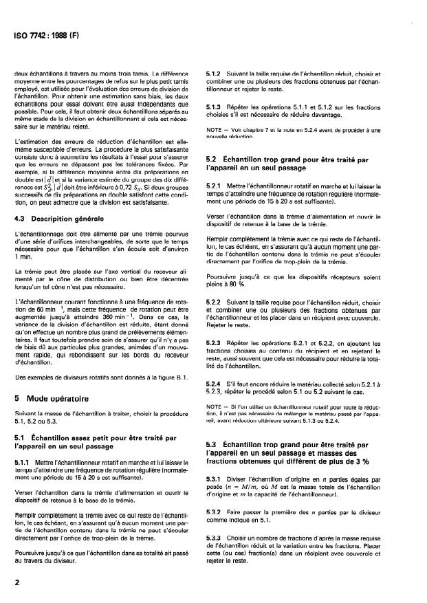 ISO 7742:1988 ISO 7742:1988 - Matieres fertilisantes solides -- Réduction des échantillons - Page 4 preview
