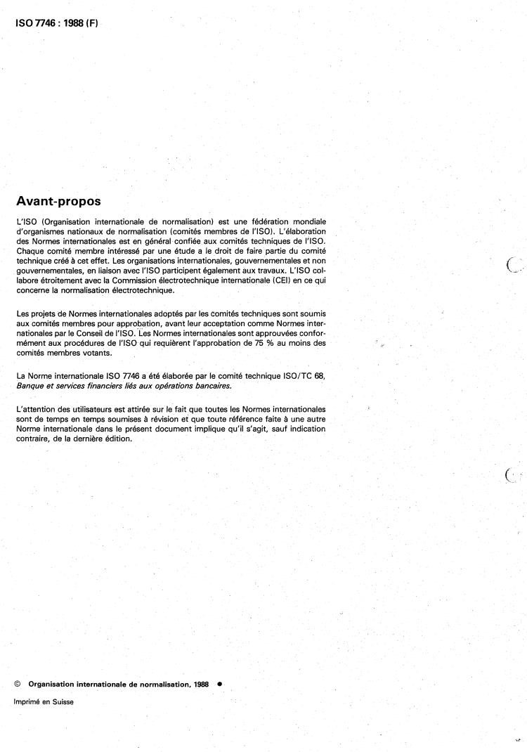 SIST ISO 7746:1995 ISO 7746:1988 - Banking — Telex formats for inter-bank messages
Released:4/28/1988 - Page 2 preview