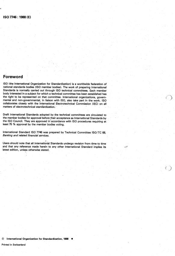 SIST ISO 7746:1995 ISO 7746:1988 - Banking -- Telex formats for inter-bank messages - Page 2 preview