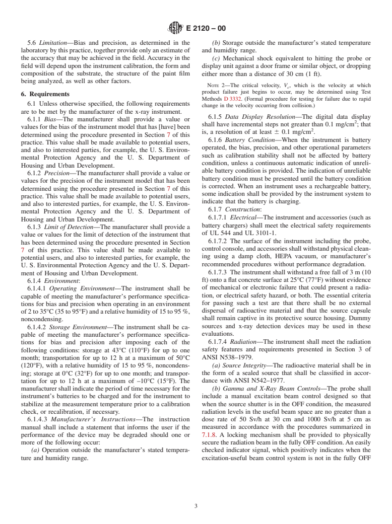 ASTM E2120-00 - Standard Practice for the Performance Evaluation of the Portable X-Ray Fluorescence Spectrometer for the Measurement of Lead in Paint Films (Withdrawn 2009)