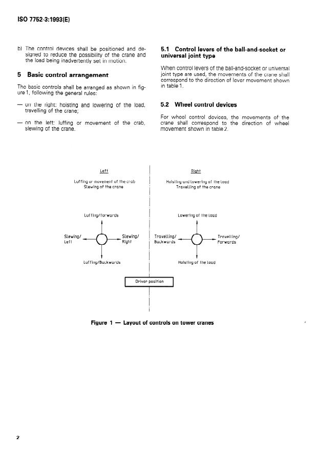 ISO 7752-3:1993 ISO 7752-3:1993 - Cranes -- Controls -- Layout and characteristics - Page 4 preview