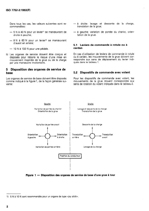 ISO 7752-3:1993 ISO 7752-3:1993 - Appareils de levage a charge suspendue -- Organes de service -- Disposition et caractéristiques - Page 4 preview