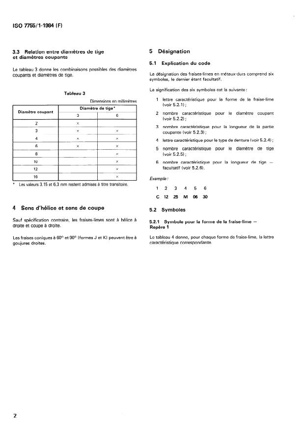 ISO 7755-1:1984 ISO 7755-1:1984 - Fraises-limes en métaux-durs - Page 4 preview