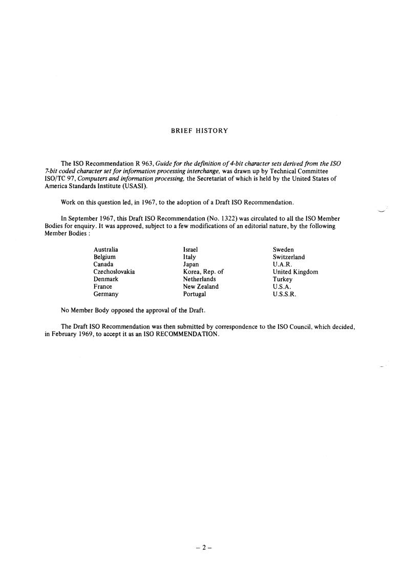 ISO/R 963:1969 ISO/R 963:1969 - Title missing - Legacy paper document
Released:1/1/1969 - Page 2 preview